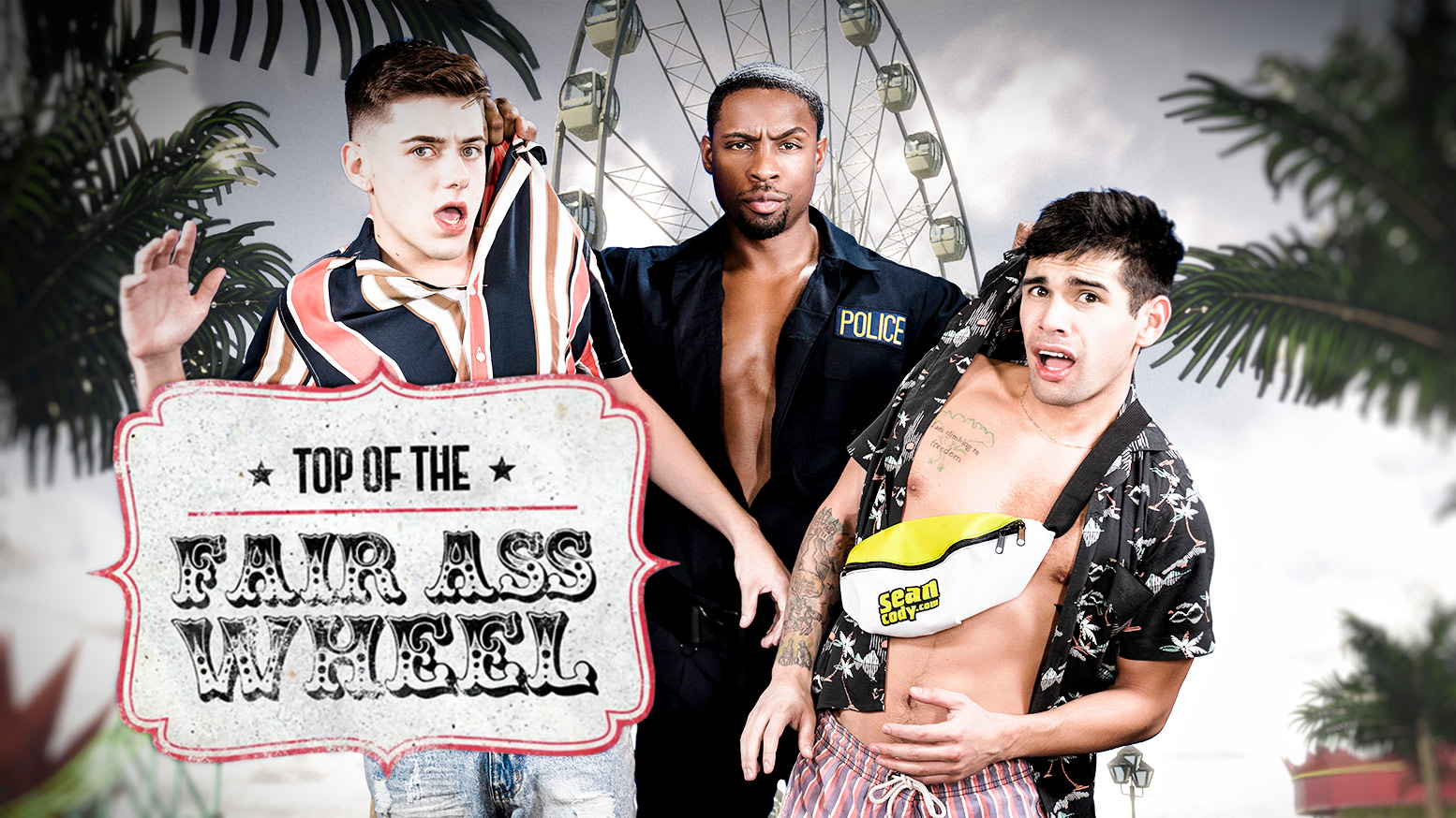 MEN: DeAngelo Jackson and Joey Mills Fuck Ty Mitchell in Top Of The Fair  Ass Wheel: Bareback - WAYBIG